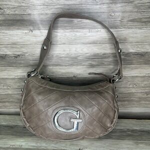 Vintage Guess Shoulder Bag Womens Stitched Quilted Hobo Y2K Chunky G Purse